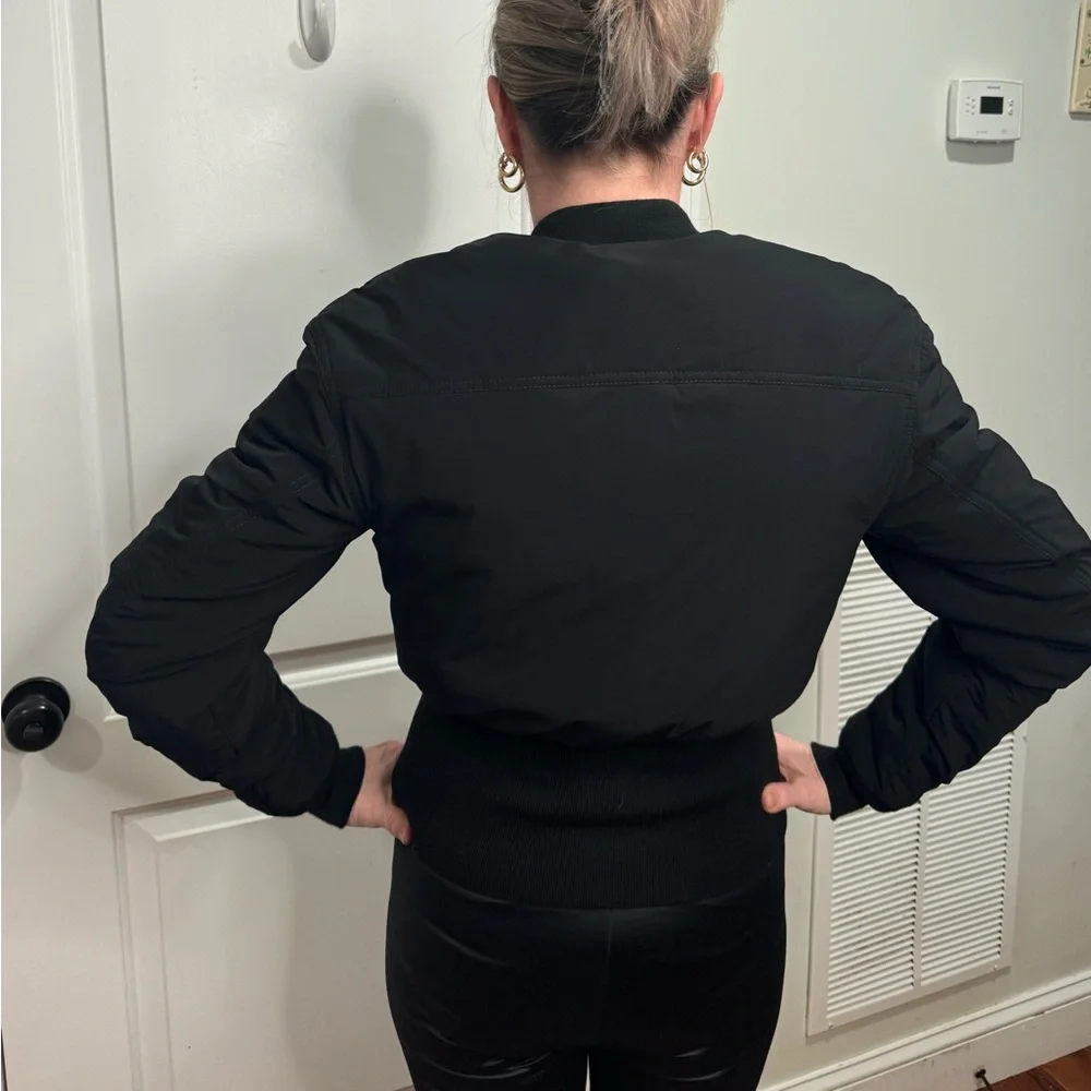 T ALEXANDER WANG BLACK CROPPED BOMBER JACKER 4 - Picture 13 of 14